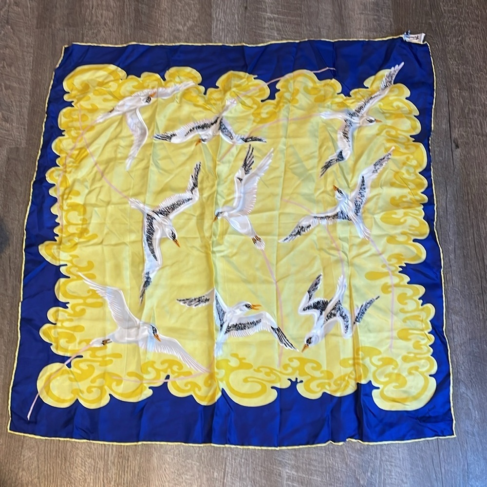 Trimingham’s Bermuda Vintage "Iconic Longtail Bermuda Bird" Silk Square Scarf